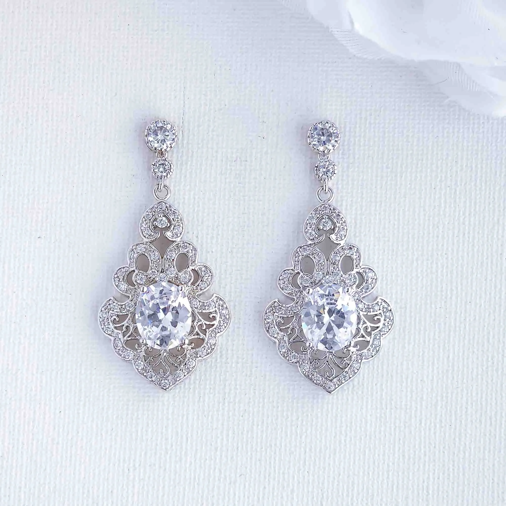 Vintage Wedding Earrings for Bride-Eloise