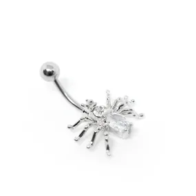 White Spider Belly Ring