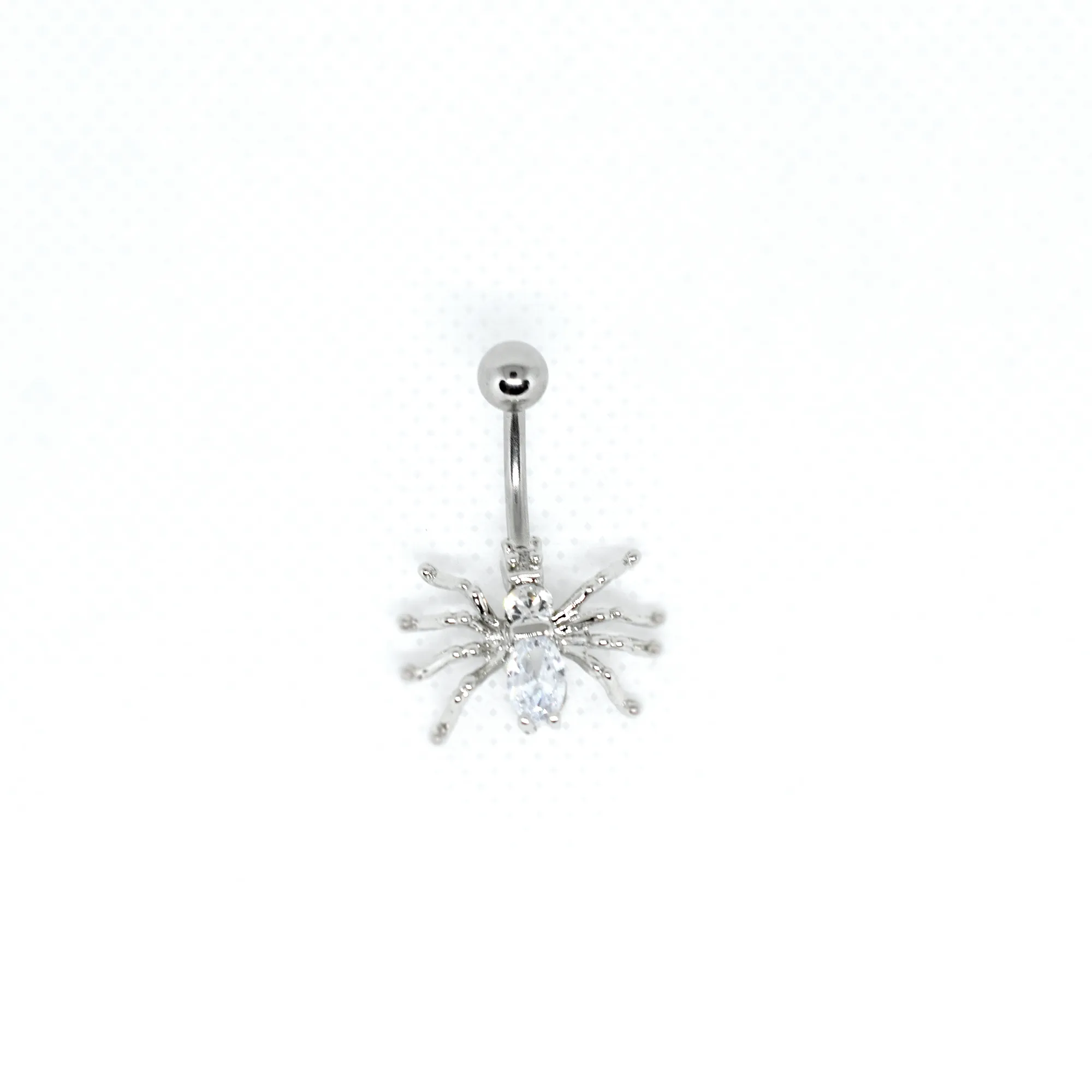 White Spider Belly Ring