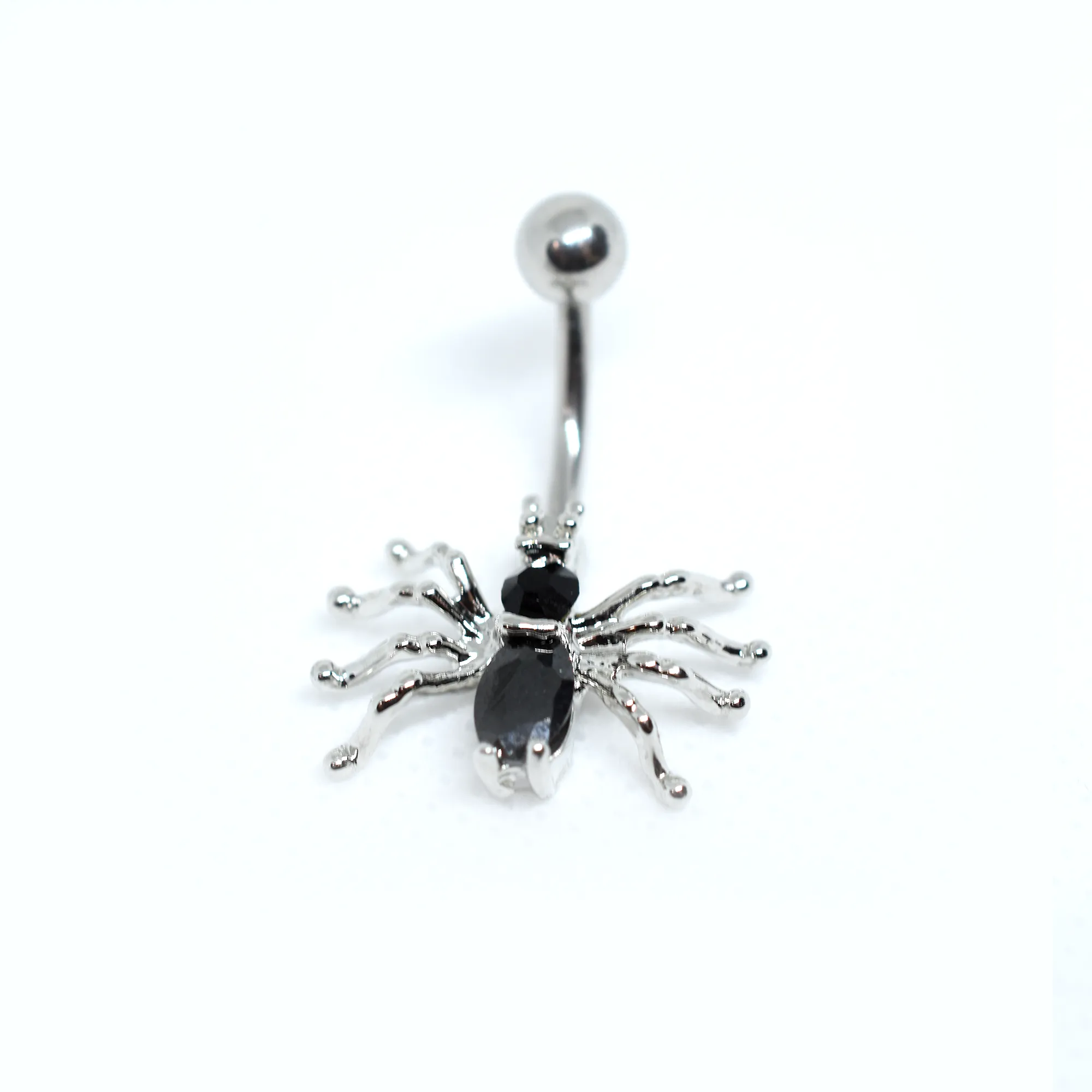 White Spider Belly Ring