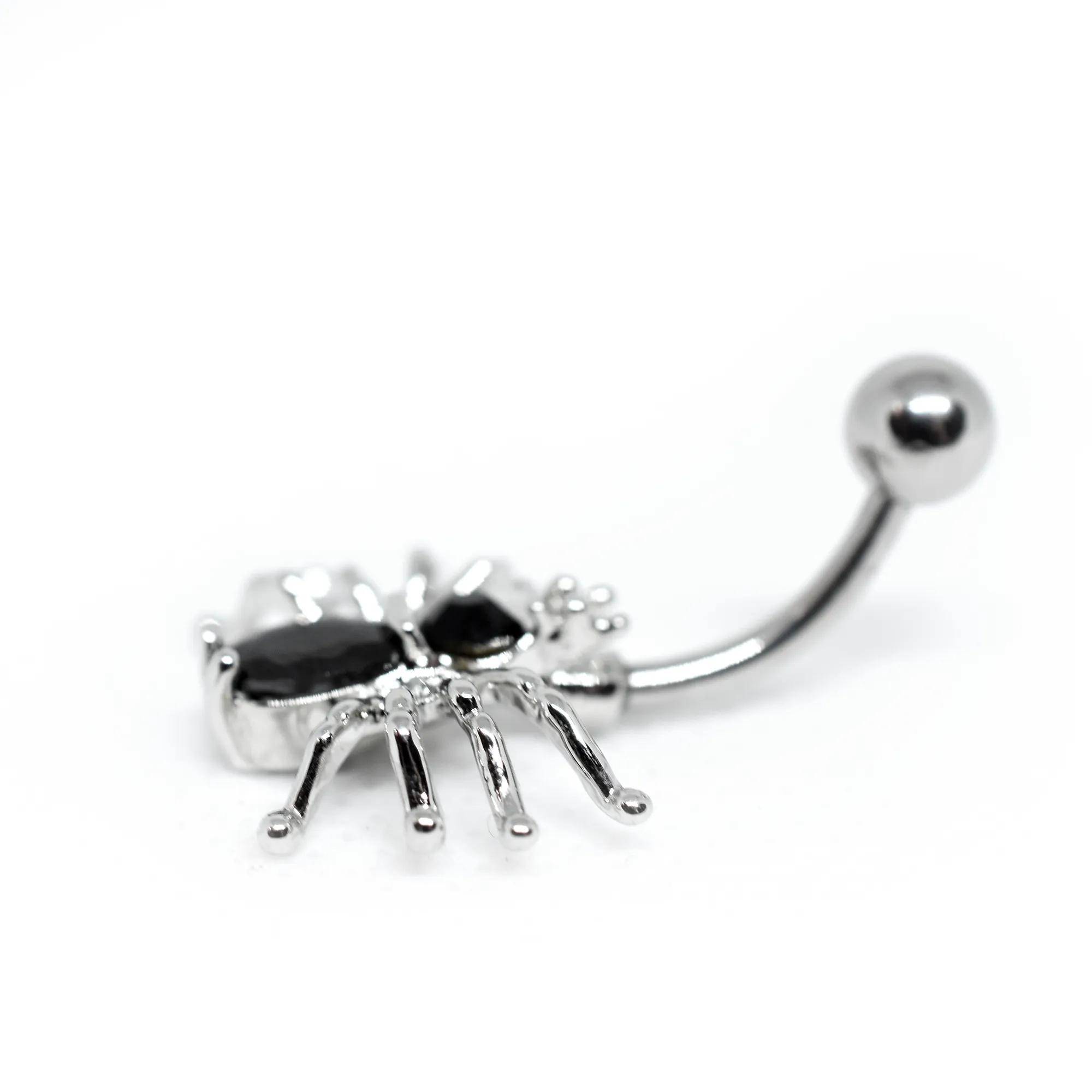 White Spider Belly Ring