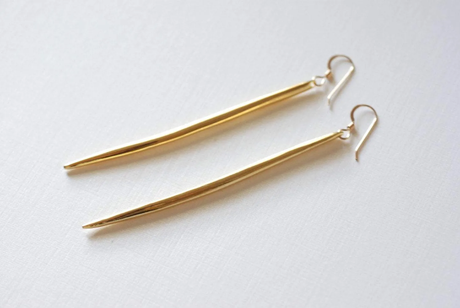 Wholesale Long Needle Earrings- Spike Earrings, Gold Dagger Spear Earrings, 24k gold Dagger Earrings,Spear Earrings,stick earrings,gold bar earrings