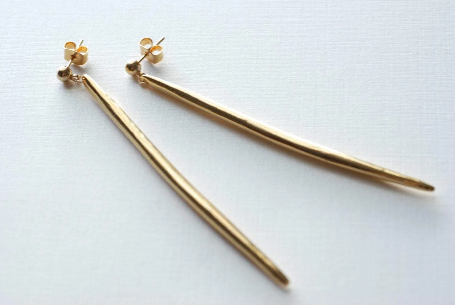 Wholesale Long Needle Earrings- Spike Earrings, Gold Dagger Spear Earrings, 24k gold Dagger Earrings,Spear Earrings,stick earrings,gold bar earrings