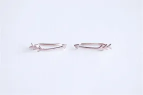 Wholesale Matte Pink Rose Gold Vermeil Arrow Earring Climber Ear Cuff- Gold Arrow Earrings, Pink Arrow Earring Crawler, Curved Arrow Earring, 281