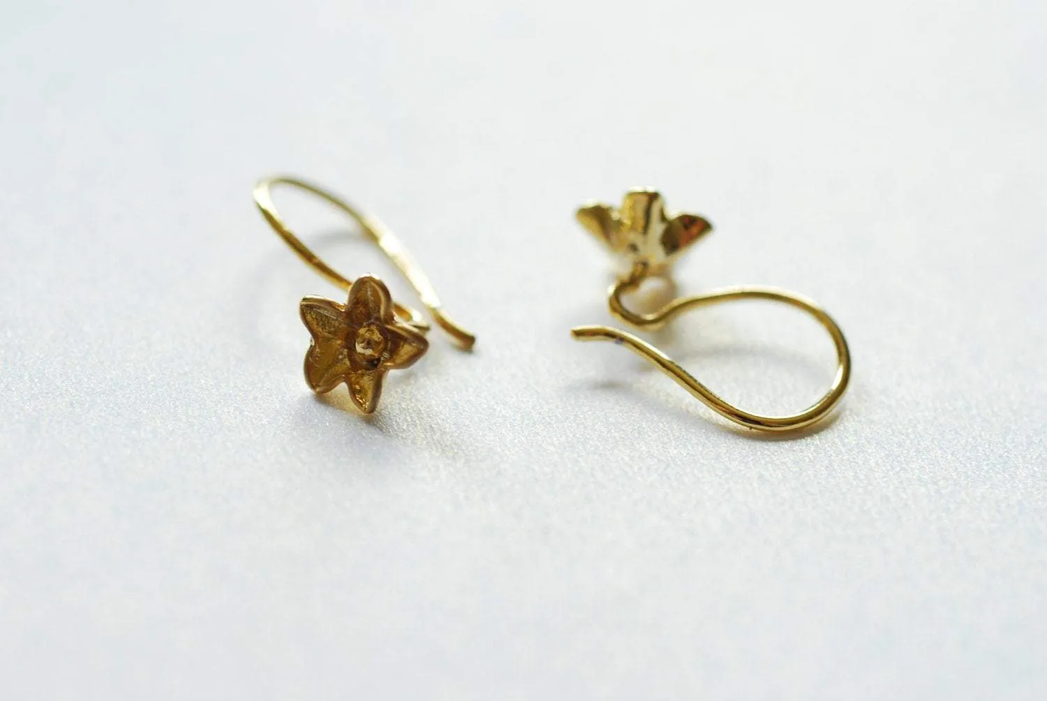 Wholesale Matte Vermeil Gold Flower Earring finding - 18k gold plated over Sterling Silver,  Gold flower earrings, Gold earring finding, Gold Earrings