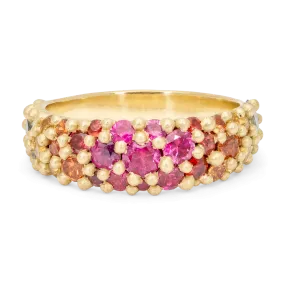 Wide Pink Rainbow River Ring - Made to Order