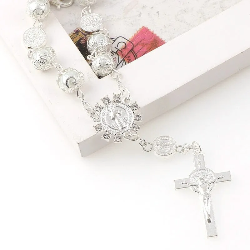 WWJD Rosary Catholic Religious Bead Cross Bracelet